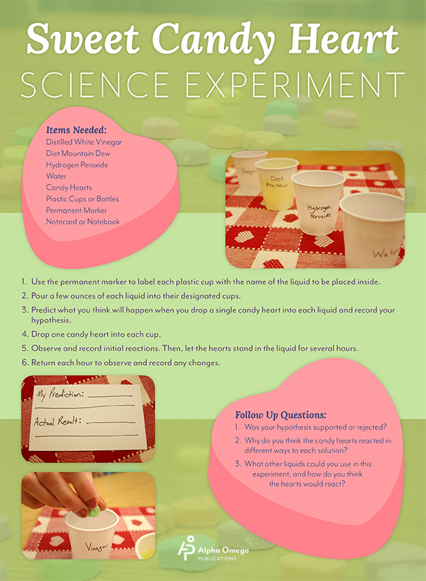 Sweet Candy Heart Science Experiment - AOP Homeschooling